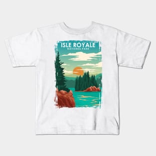 Isle Royale National Park Travel Poster Kids T-Shirt